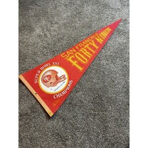 Vintage NFL San Francisco 49ers Football Felt Pennant 12"x30" 1982 Super Bowl‎